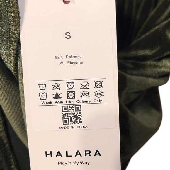 Halara Green Velvet Long Sleeve Dress – Small - Picture 4 of 5